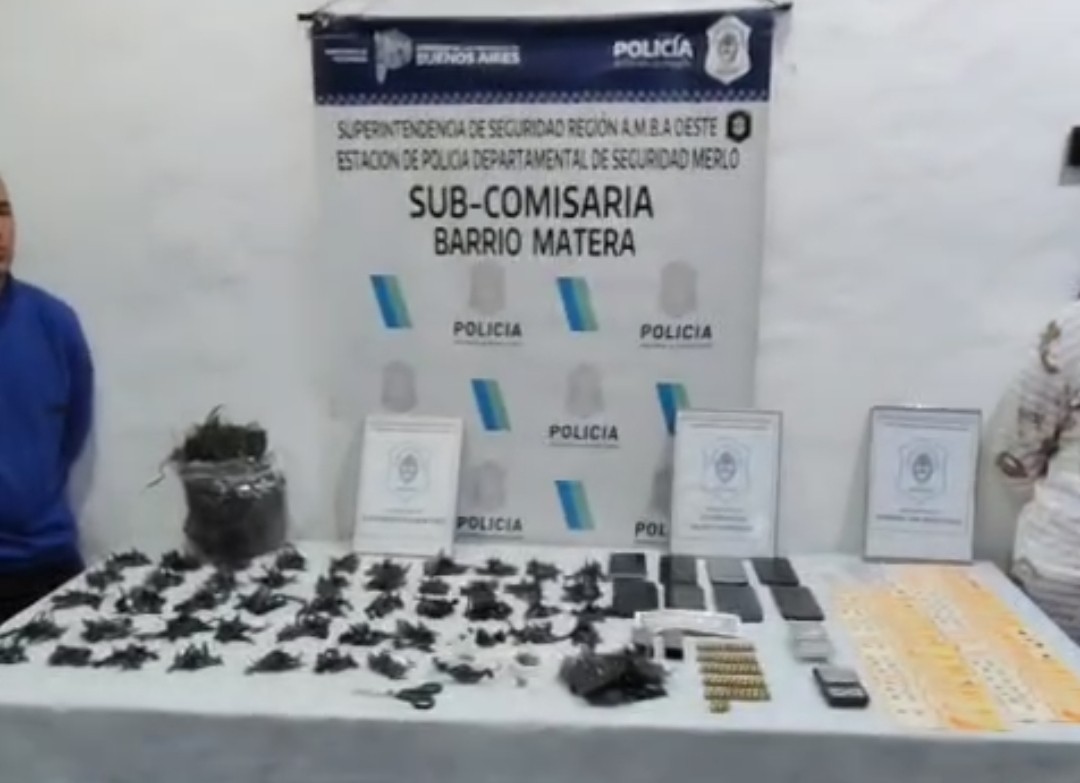 Operativo antidroga en Merlo
